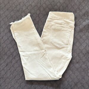 Liverpool Cream Frayed Hem Ankle Jeans